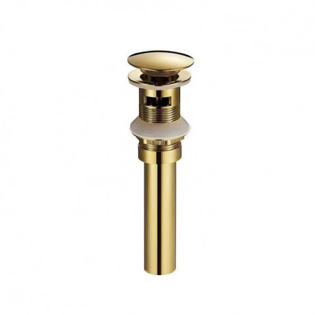 Drain for ceramic bassin with overflow, gold finish