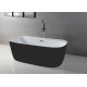 Volos black 59", freestanding bathtub