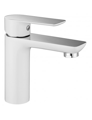 Hades, chrome and white basin faucet