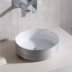 Epona 14", Round porcelain bassin with white and silver finish