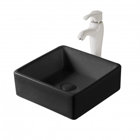 Sulawe matte black, porcelain sink