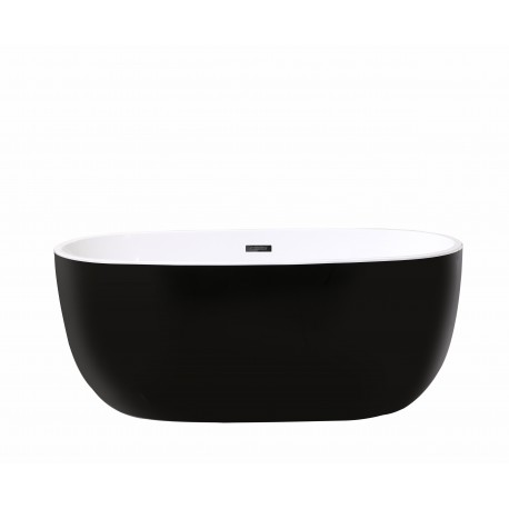 Fuxi 59“ Glossy White and Black, Freestanding bathtub
