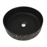 Epona, porcelain sink with matt black finish and golden marbling