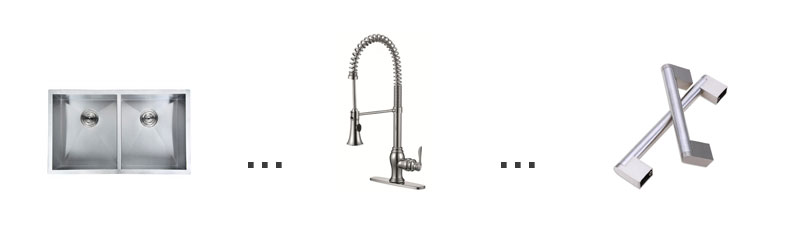 Sinks, Faucets, Handles and more.