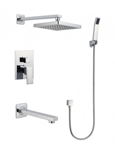 Ares, Polished Chrome Tub and Shower Faucet