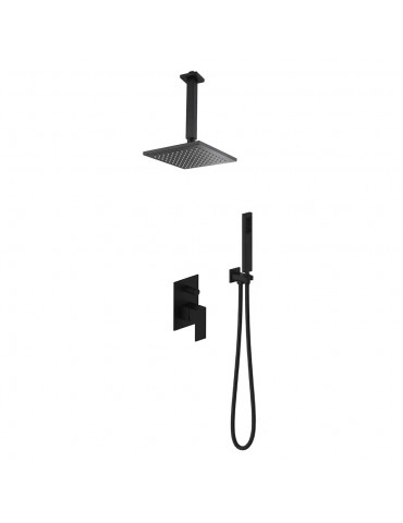 Ares, Matte black shower faucet with hand shower