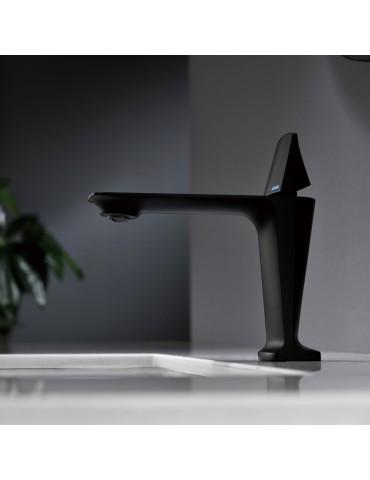 Ikou, matt black sink faucet