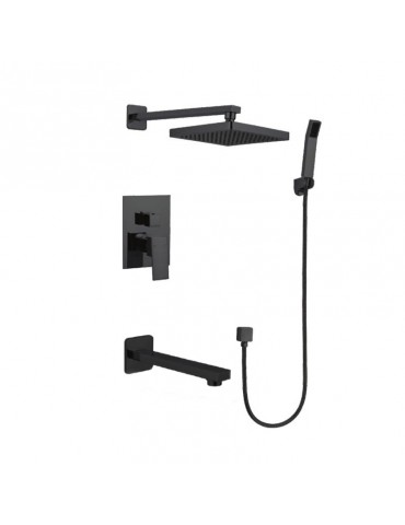 Ares, Matte Black Tub and Shower Faucet