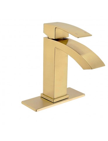 Demeter, Brushed gold sink faucet with plate