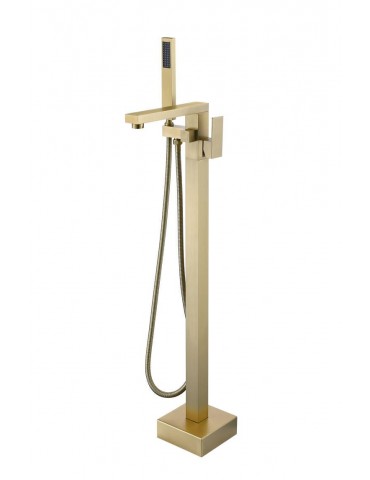 Ares, Brushed gold freestanding tub faucet