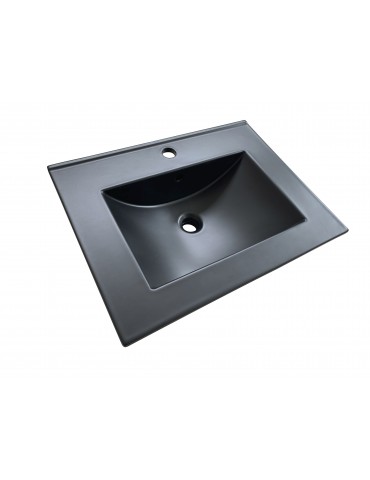 Blanco , semi-recessed black porcelain sink